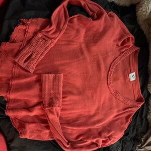 Free People red Knit thermal